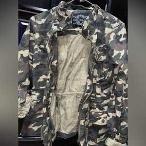 Chocolate Green and Brown Military Field Jacket